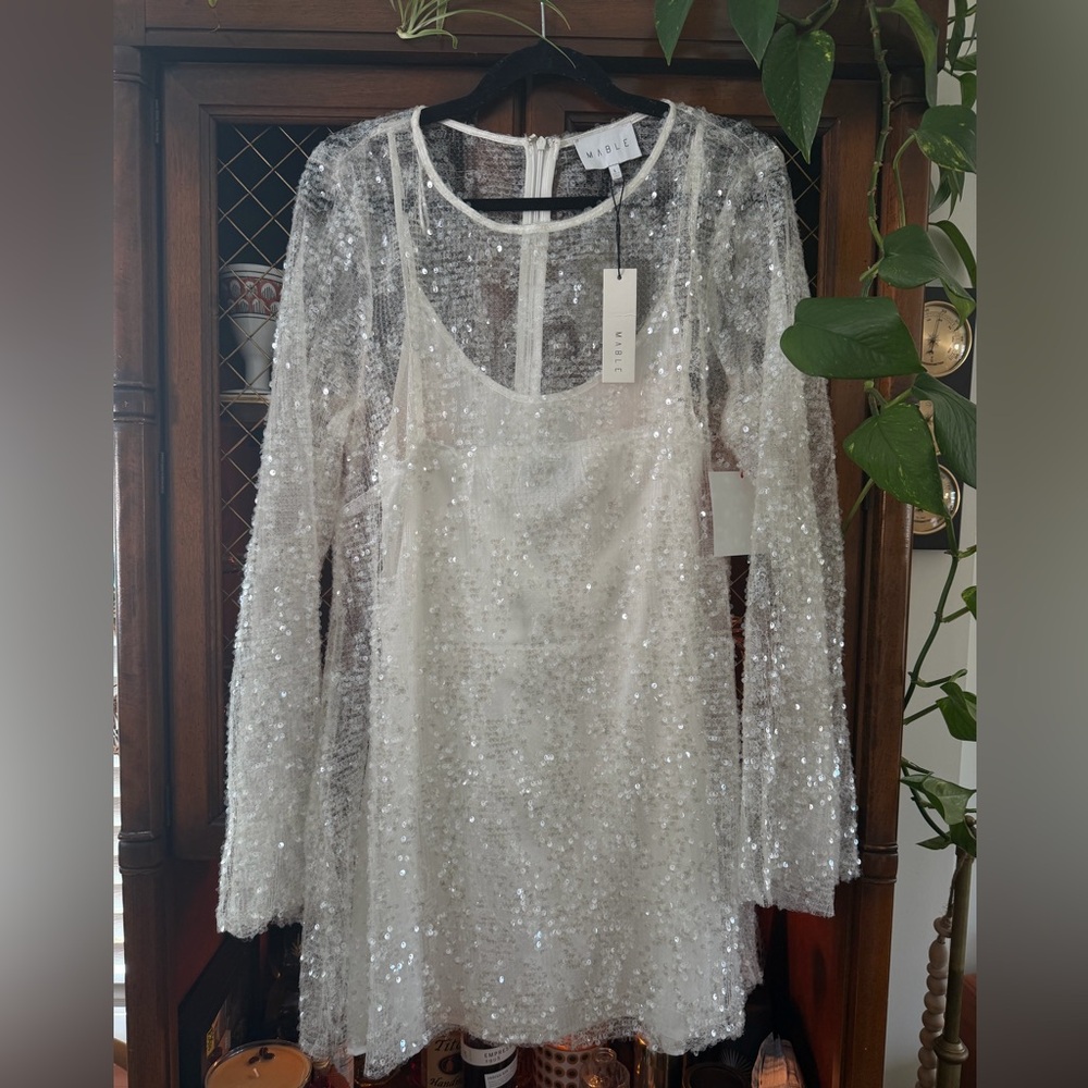 Sheer Sequin Bridal Dress